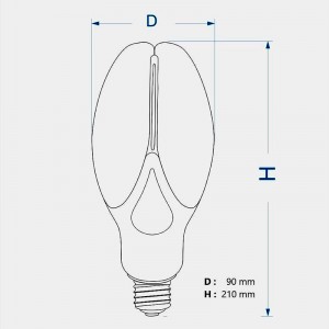 LED lamp ED90 E27 voor straatlantaarn 40W