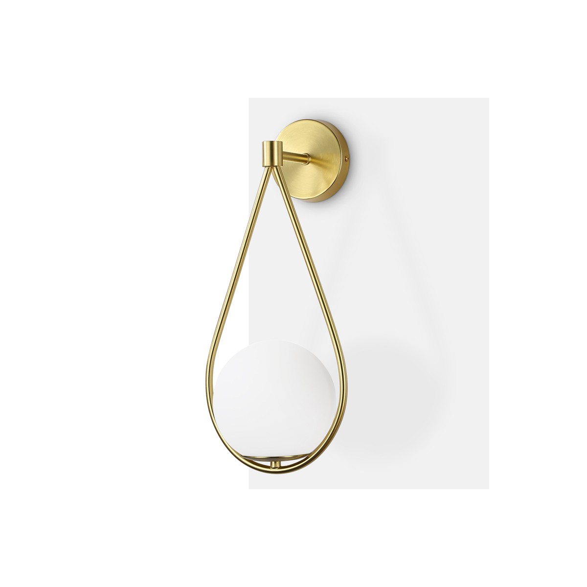 Gouden wandlamp met kristallen bol