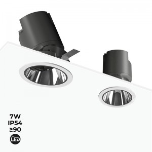 Verstelbare LED inbouwspot 7W COB IP54 Laag UGR