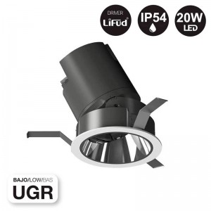 LED inbouwdownlight Laag UGR verstelbaar 20W COB IP54