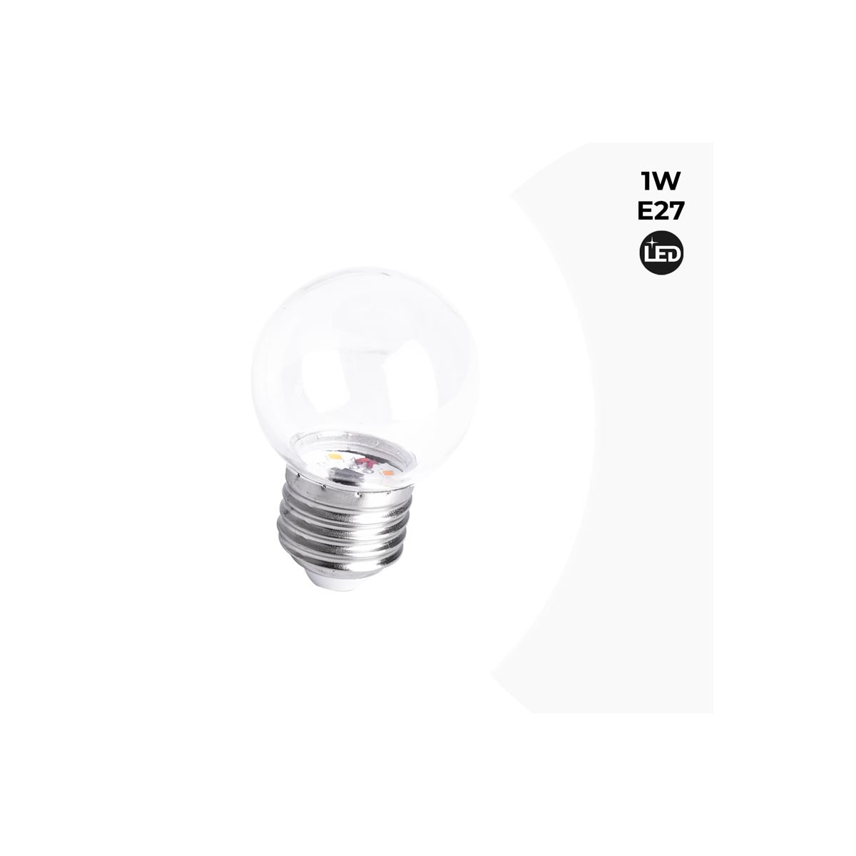 LED Lamp E27 1W Transparant