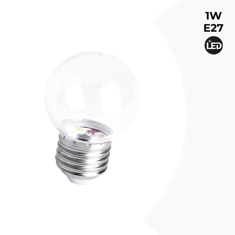 LED Lamp E27 1W Transparant