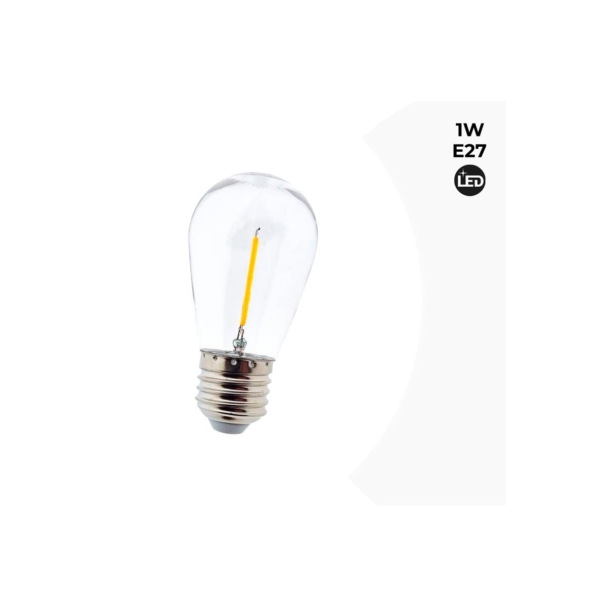 LED Lamp E27 1W Transparant