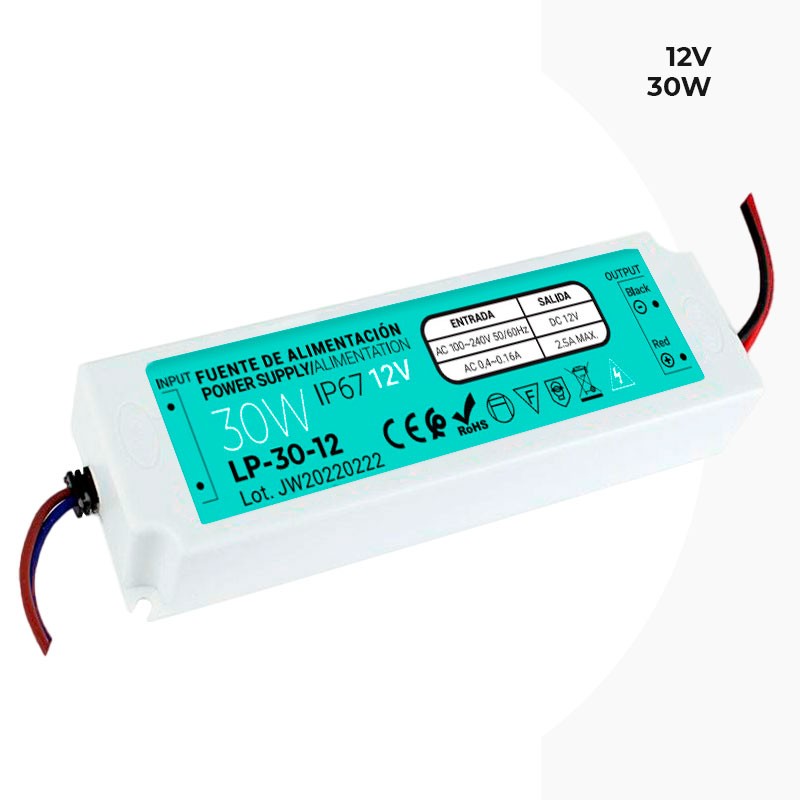 IP67 waterdichte voeding 12V 30W