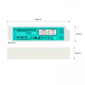 IP67 waterdichte voeding 12V 60W