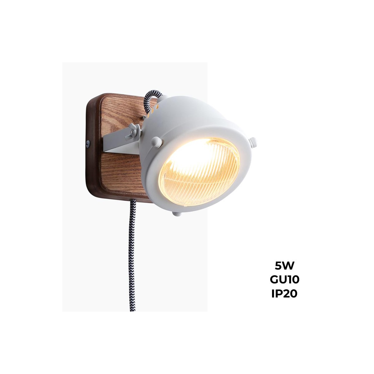 Wandlamp met fitting en schakelaar "MOTT" Inclusief gloeilamp