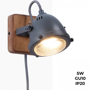 Wandlamp met fitting en schakelaar "MOTT" Inclusief gloeilamp