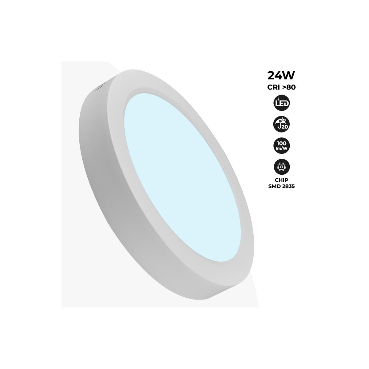 Opbouw LED plafondlamp 24W Hoog rendement