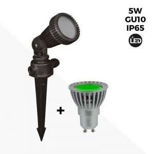 KIT Tuinpaal + Lamp GU10 LED 5W in groen