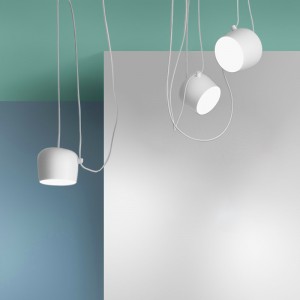 Witte hanglamp eetkamer "BLUS" inspiratie Flos Aim