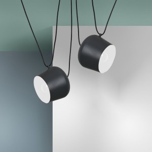 Moderne grijze hanglamp "Agos" inspiratie Flos Aim