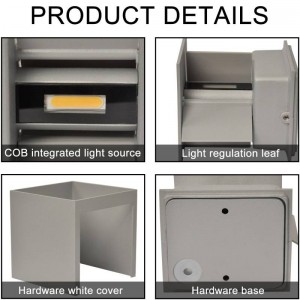 Set van 8 wandlampen "KURTIN" 6W verstelbare lichtopening