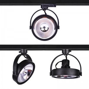 Driefasige zwarte LED trackspot AR111 GU10