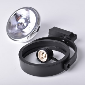 Set LED Track Spotlight Enkele Fase + LED-lamp AR111 GU10