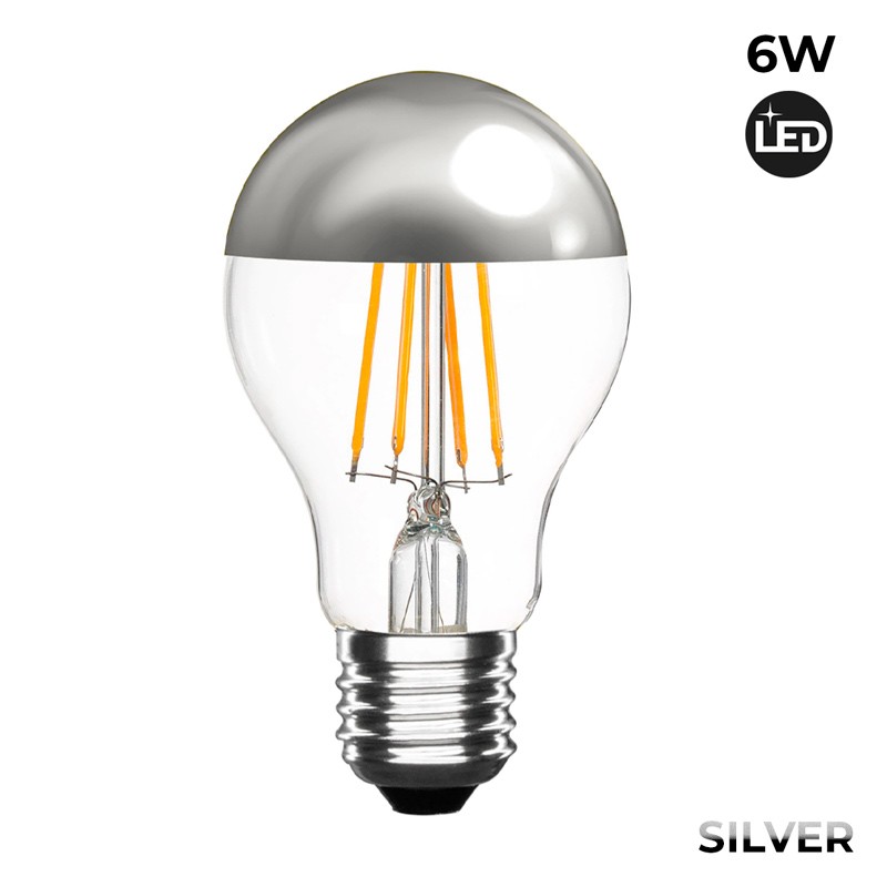 Zilver Spiegeleffect Ledlamp E27 6W