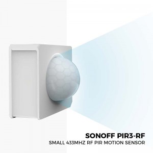 Kleine 433Mhz RF PIR Bewegingssensor : SONOFF PIR3-RF