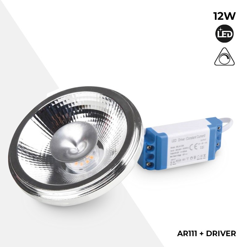 LED-lamp AR111 12W dimbaar met externe driver 12° hoek