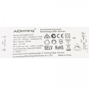 DC dimbare Triac driver 25-42V 1050MA