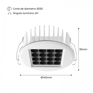 Downlight Led 18W 24º UGR18 Osram Chip