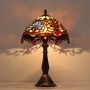 Tiffany geïnspireerde lamp met bloemenmozaïek in glas