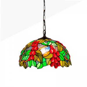 Tiffany geïnspireerde hanglamp met bloemenmozaïek in glas