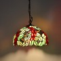 Tiffany geïnspireerde hanglamp met bloemenmozaïek in glas