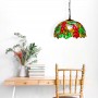 Tiffany geïnspireerde hanglamp met bloemenmozaïek in glas