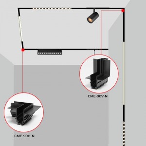 L-verbinding voor verzonken magneetrail 20mm