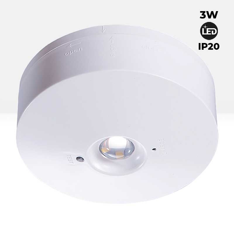 Opbouw- of inbouw-LED-noodverlichting 120lm 3W 3 uur IP20