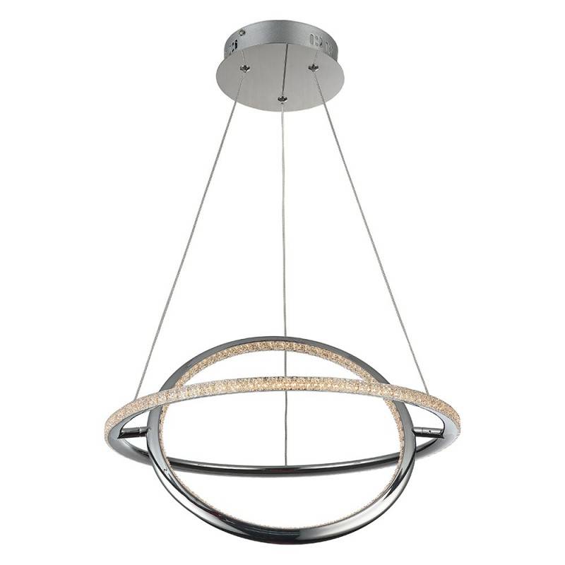 SIRKLER HANGLAMP NORDIC STIJL KWARTS EFFECT 28W, NIKKEL-CHROOM AFWERKING 4000K