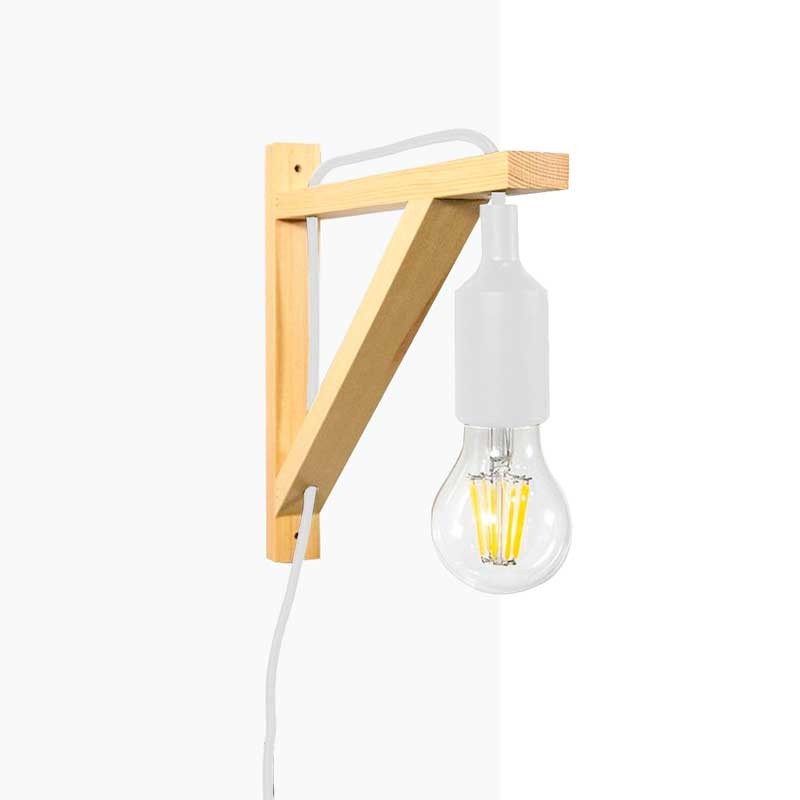 Scandinavische wandlamp "YOJO" houten beugel en siliconen hanglamp