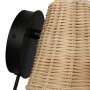 Rieten wandlamp met "Blind" stekker. E27