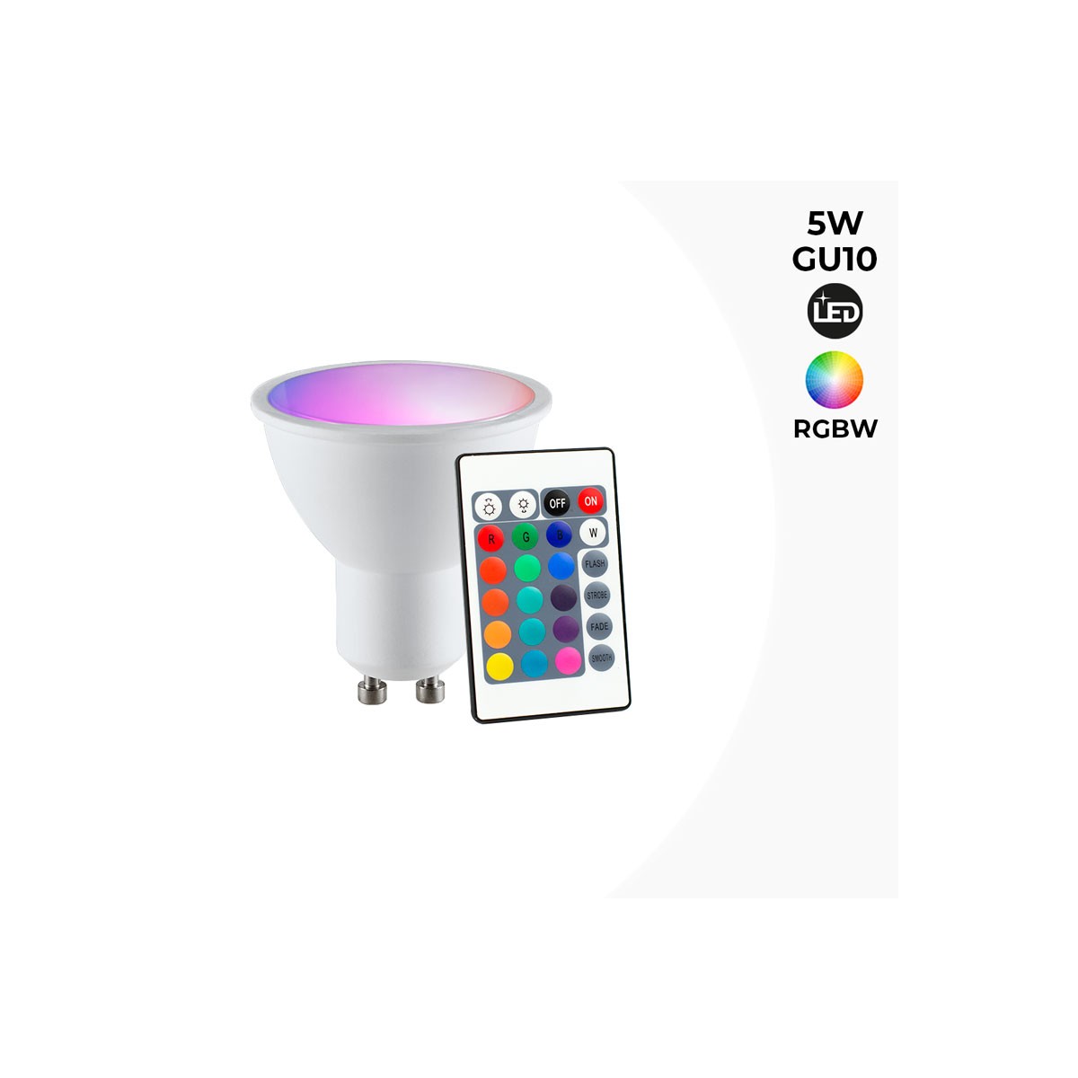 RGBWW 5W GU10 LED-lamp met afstandsbediening