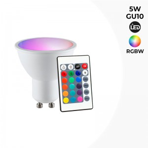 RGBWW 5W GU10 LED-lamp met afstandsbediening