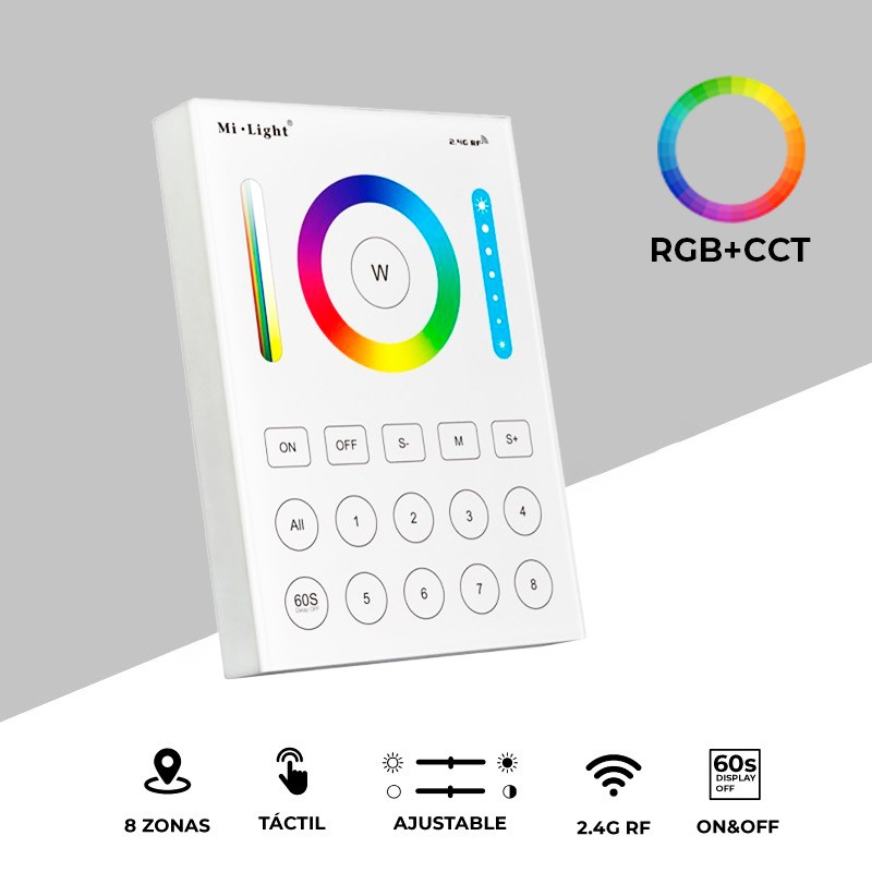 Afstandsbediening RGB+CCT 8 zones : Mi Licht