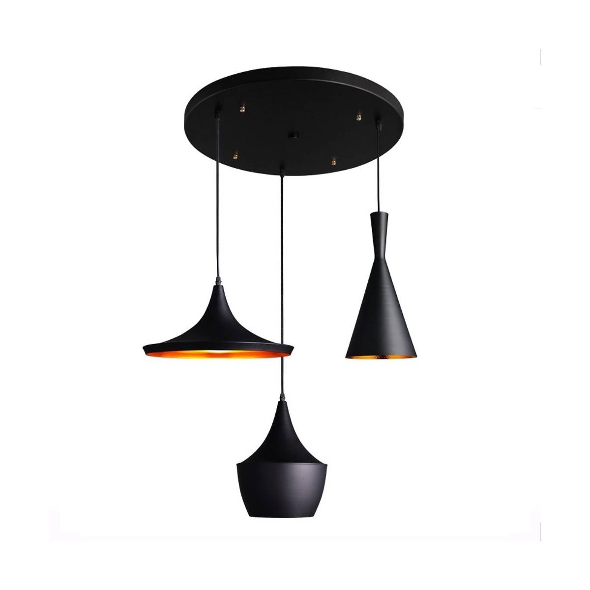 PLAFONDLAMP "TRIPPEL" NORDIC BLACK DESIGN