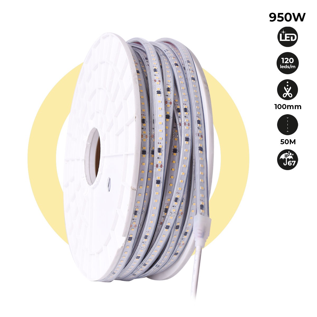 LED Strip 220V (2400xSMD2835) 12mm IP67 Rol 50 meter