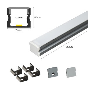 Aluminium profiel voor LED opbouwstrip 17x15mm