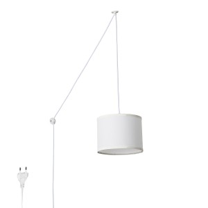 Hanglamp met katrol en stoffen kap "KIM".