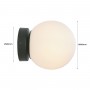 Wandlamp met bol 40W - IP44_ ZWART