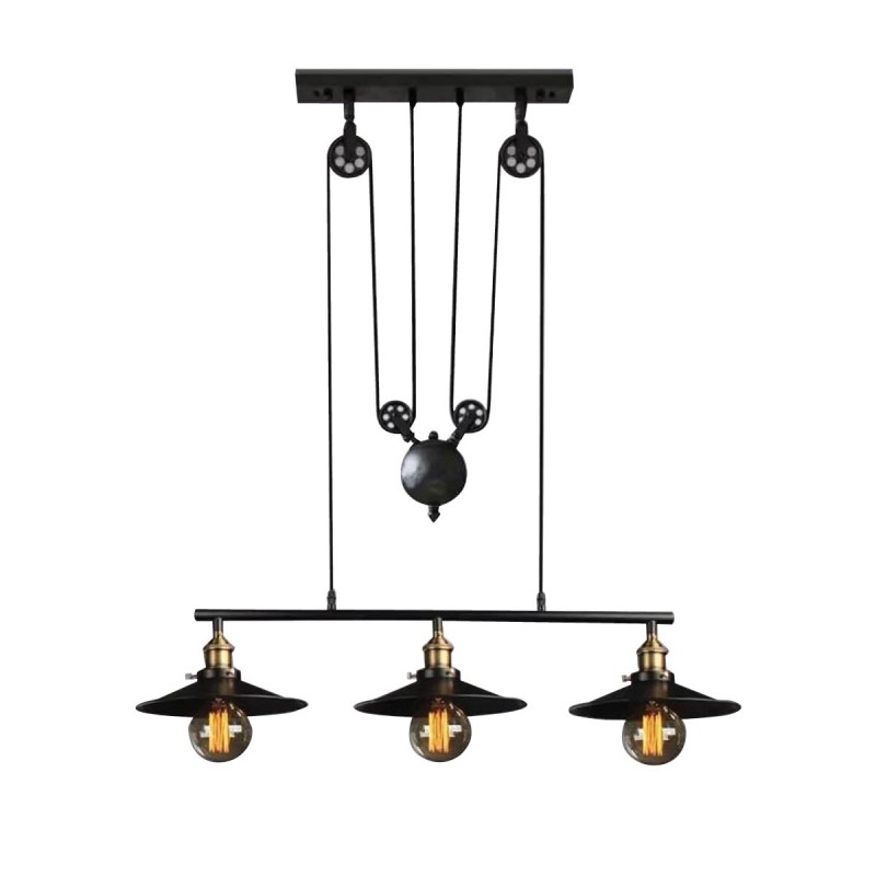 industriële katrol hanglamp