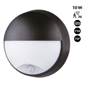 Ronde wandlamp voor buiten met PIR-sensor / halve maan - 10W - IP54 - 110º.