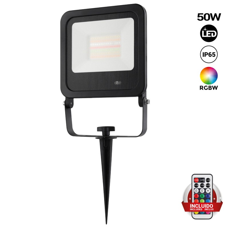 RGBW LED schijnwerper met afstandsbediening - IP65 - 120º- 50W