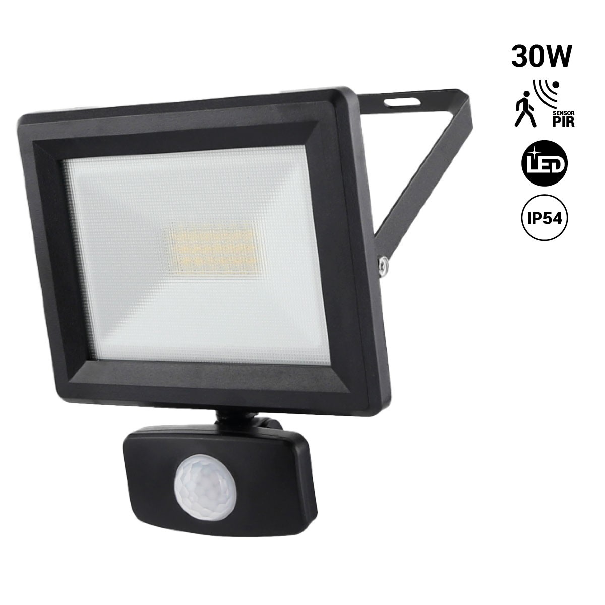 LED schijnwerper voor buiten met PIR sensor - 30W - IP54 - 120º - 4000K