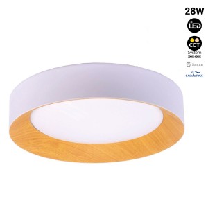 LED plafondlamp - houteffect - CCT - Ø450mm - 28W