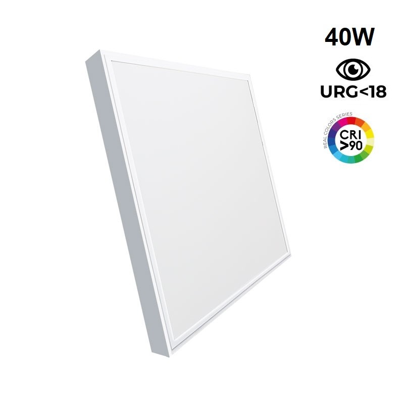 Slank LED opbouwpaneel 60x60cm - OSRAM Driver - 40W - UGR18 - CRI90 - Met montagekit