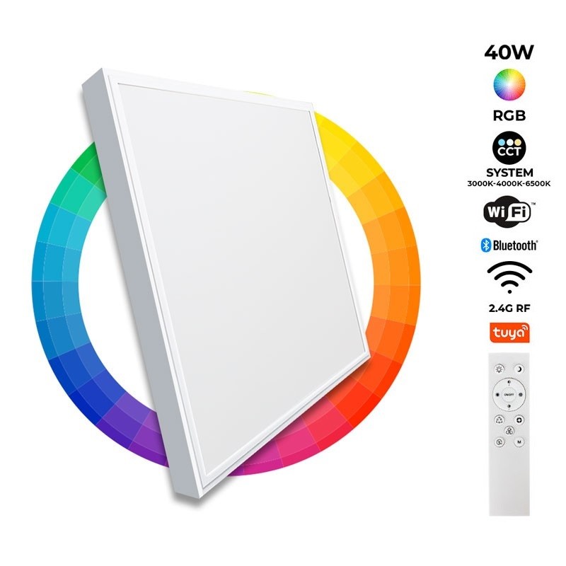 WIFI SMART RGB / RGBW + CCT - 60x60 cm - 40W - Met montageset