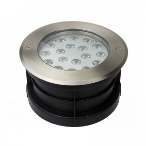 VLOERINBOUWSPOT IP67 18W ROESTVRIJ STAAL AFWERKING. 12V-DC, HOEK 30º WARM WIT