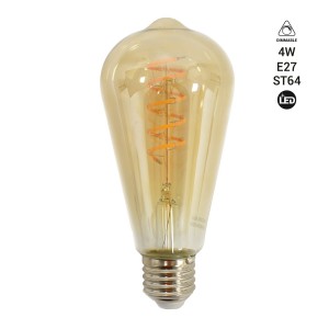 Retro LED gloeilamp ST64 4W vintage Edison E27 dimbaar