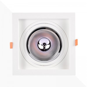 Set x 4 - Vierkante cardan-as downlight ring voor QR111 of AR111 lamp - Uitsparing 155 x 155 mm